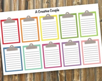 Clipboard Planner Stickers