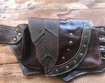Double Leaf Leather Utility Belt