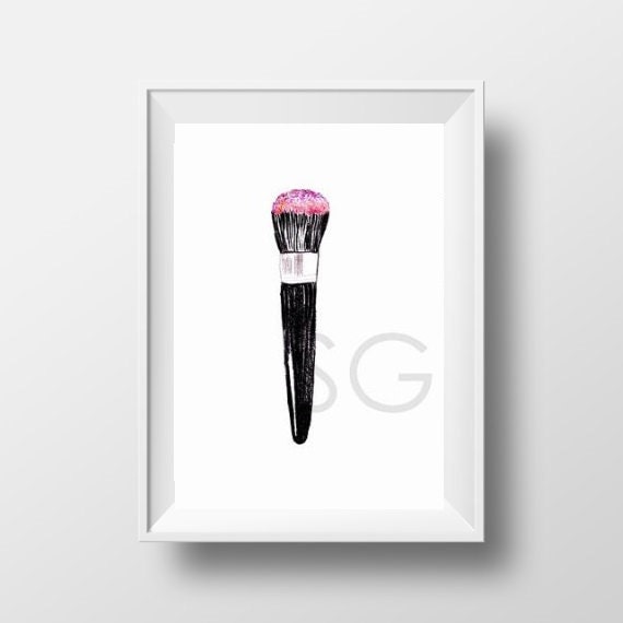 Pincel de maquillaje negro decoración para imprimir dibujos