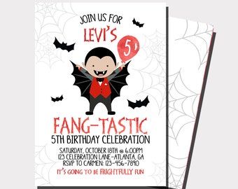 Halloween Birthday Invitation | Fall Birthday Invitation | Vampire Invitation | Dracula Invitation | Halloween Party | Costume Party