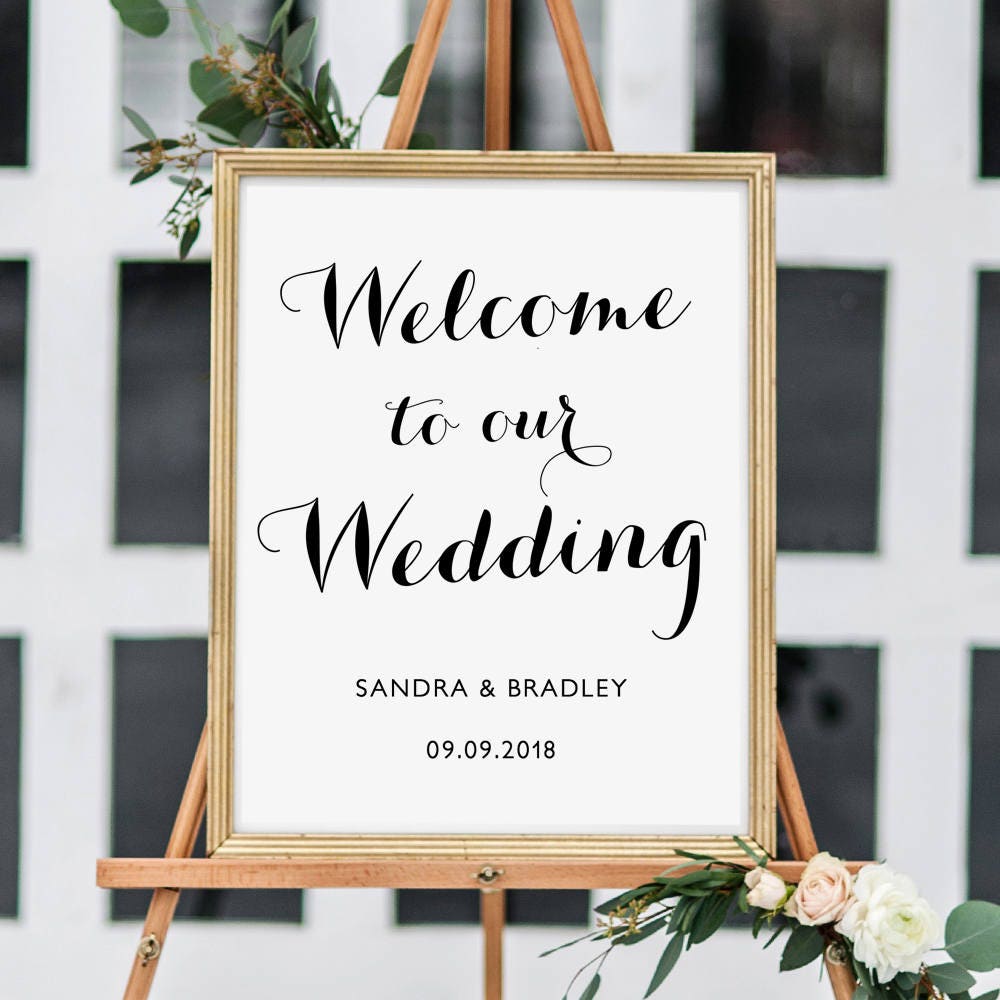 Printable wedding poster sign, printable template, 18x24, 11x17