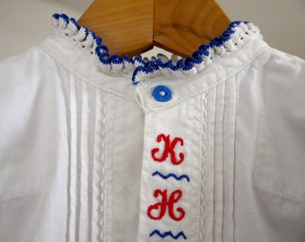 Vintage costume shirt, linen shirt for children