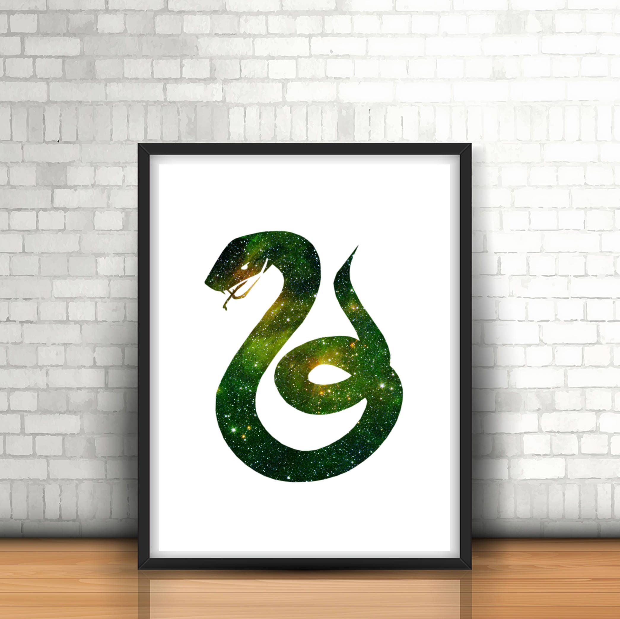 Slytherin Snake Harry Potter Inspired Art Print Filled With