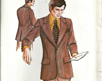 Kwik Sew Pattern 461 Men's Sport Coat Multi-sized 36, 38, 40 Vintage 1970's