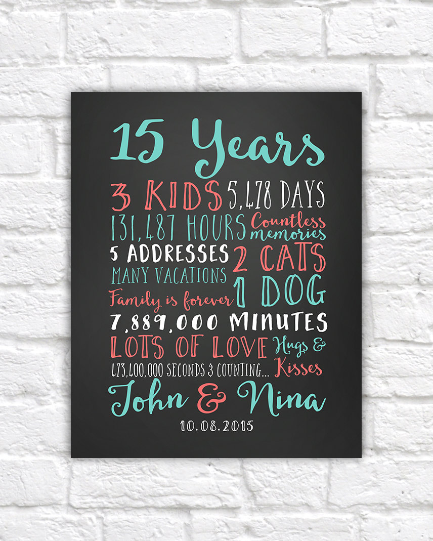 15 Year Wedding Anniversary Gifts Wedding Anniversary Gifts Paper Canvas 15 Year Anniversary