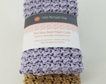 The Very Best Washcloth - 2 crocheted cotton wash cloths - dish cloth set