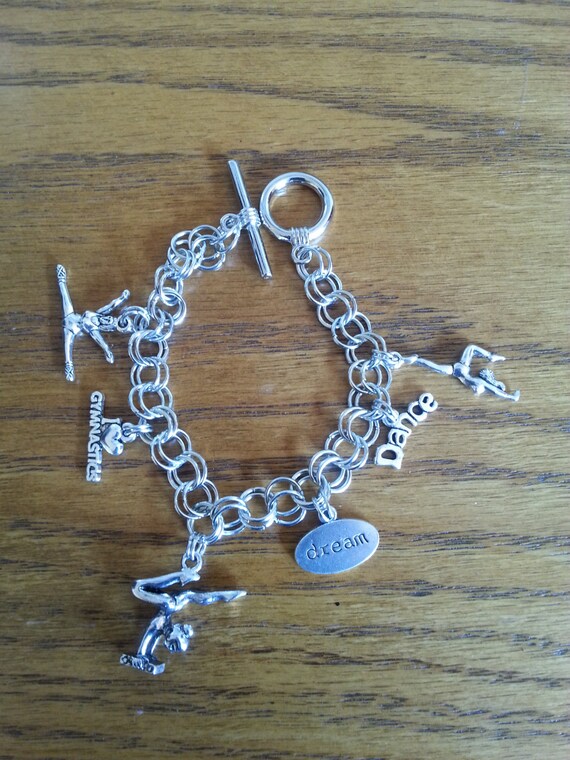 Items similar to Gymnast charm bracelet on Etsy