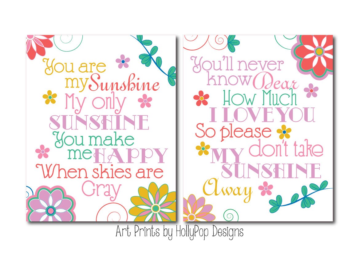 You are My Sunshine Wall Decor Bright Colorful Wall Art For