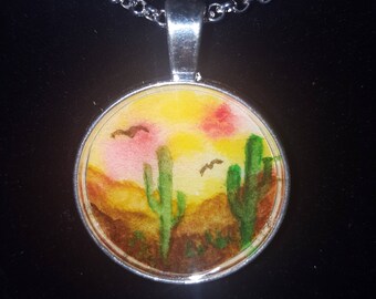 Desert at midmorning with 2 Joshua Trees