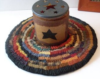 Primitive Hooked Rug Mat Beaconhillcollect Farmhouse Decor