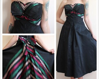 1950s Dress // Fred Perlberg Silk Taffeta Party Dress // vintage 50s dress