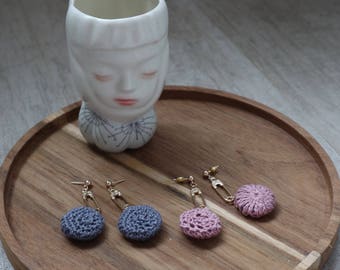 Gold Safety Pin Crochet Earrings