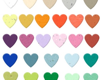 350 Biodegradable Seed Paper Heart Confetti - Plantable - Your Color Choice - Weddings - Showers - Valentine's - Table Scatter - 7/8 inch