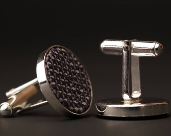 Grey Cufflinks, Gray Cufflinks, Dark Grey Cuff links