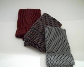 Dishcloths Knit in Cotton in Angel, Chestnut, Angel/Chestnut/Lt. Dusty Teal, Washcloths, Knit washcloths, Cotton Dishcloths, Dishcloth