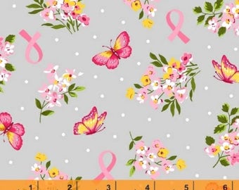 Anything is Possible - Small Bouquet Gray by Whistler Studios from Windham Fabrics