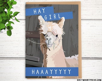 Alpaca Card, Funny Cards, Funny Birthday Card. Alpaca Happy Birthday Card, Sarcastic Cards, Funny Greeting Cards. Unique Card for Girlfriend
