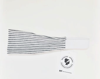 The Fit Band - Women's Fitness Workout Headband Light Grey Striped Yoga Band Fitness