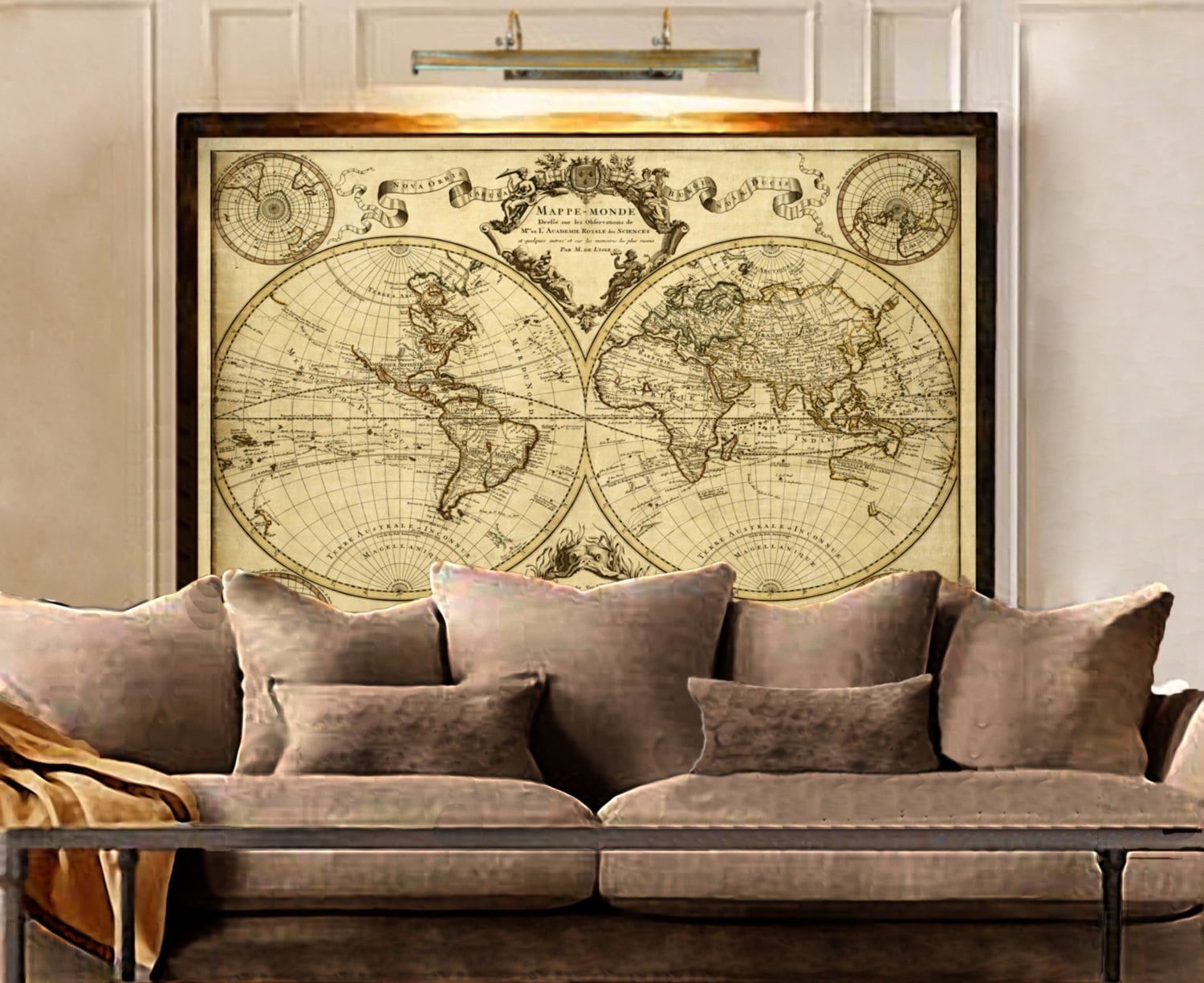 1720 Old World Map Map Art Historic Map Antique Style World