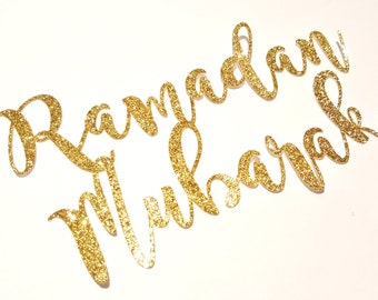 Ramadan Mubarak Cake Topper, Glitter Gold Silver, Islamic decor, Cake decor, Eid, Ramadan, Mabrook, Shaadi Islamic party, cupcake, desserts