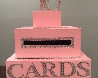 Light Pink Sweet 16 Card Box