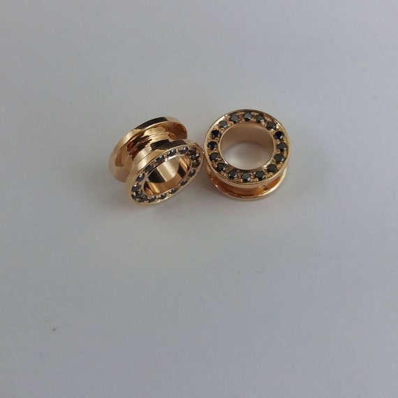 Ear Tunnels 14k Solid Gold Ear PlugsPrice For One Tunnel