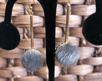 SABLE FUR BUTTON Earrings
