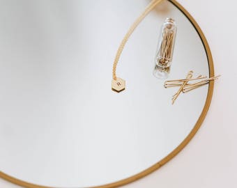 Dainty Initial Necklace • Gold Hexagon Necklace • Geometric • Bridesmaid Gift Idea • Necklace • Custom • Jewelry • Monogram • Personalized