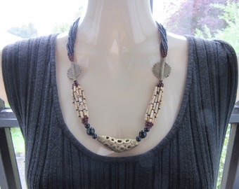West African Brass & Bead Necklace - vintage - antique ?