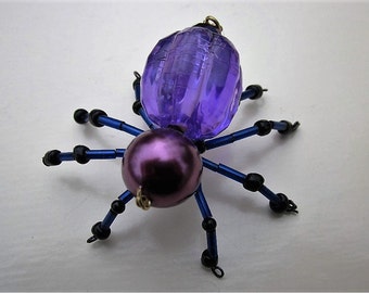Spider Beaded purple and Black