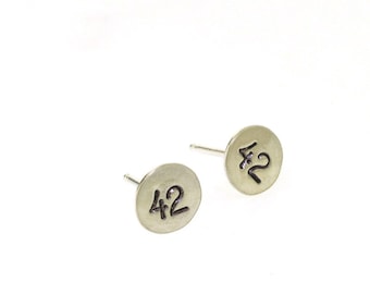 Your Answer to Life the Universe and Everything, small silver stud earrings