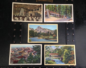 Vintage tourist postcards from the 1940's