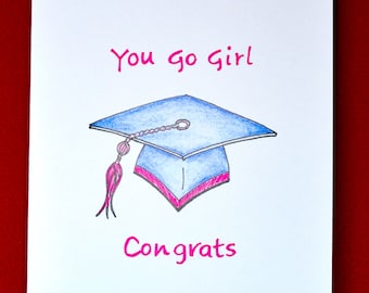 Graduation - Girl - Hand made greeting card