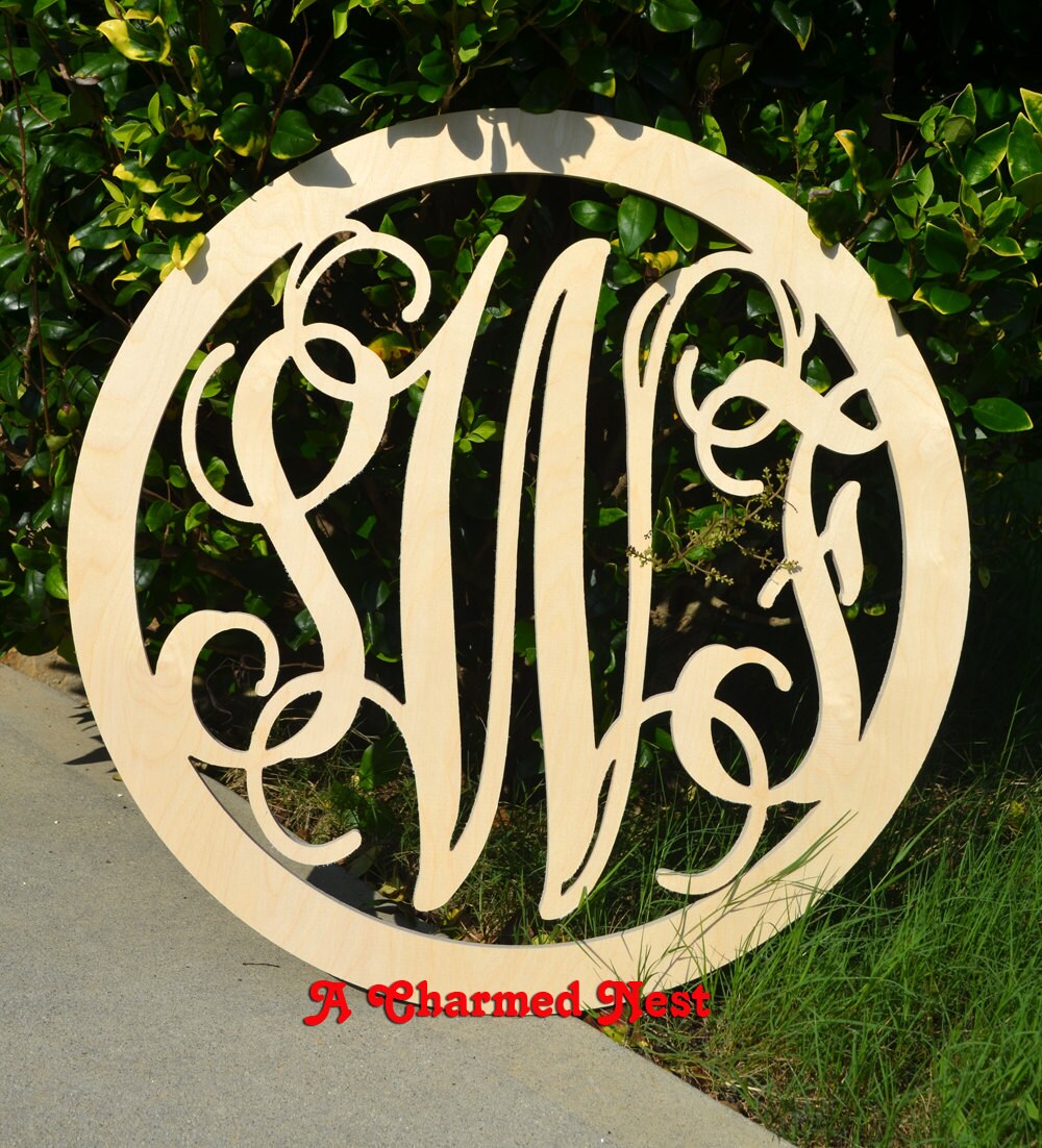 22 Wooden Monogram Wall Hanging Wood Monogram with