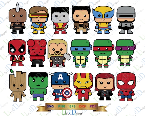 Download Marvel SVG Cute Superhero clipart Superhero svg Avengers svg