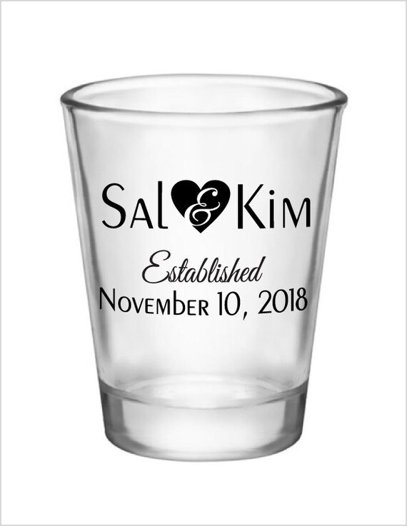 144 Wedding Favors Personalized Shot Glasses Custom Wedding