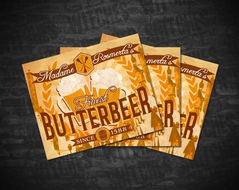 Butterbeer Printable Labels, Avery 22827 Template, 4.75" x 3.5" Butterbeer Printable Labels, Birthday Party Printables, Instant Download