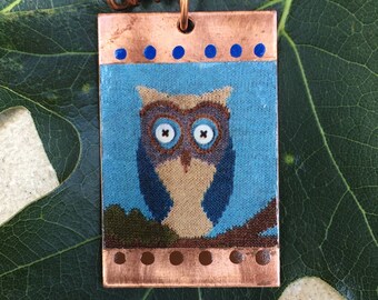 Copper Pendant - Oliver Owl