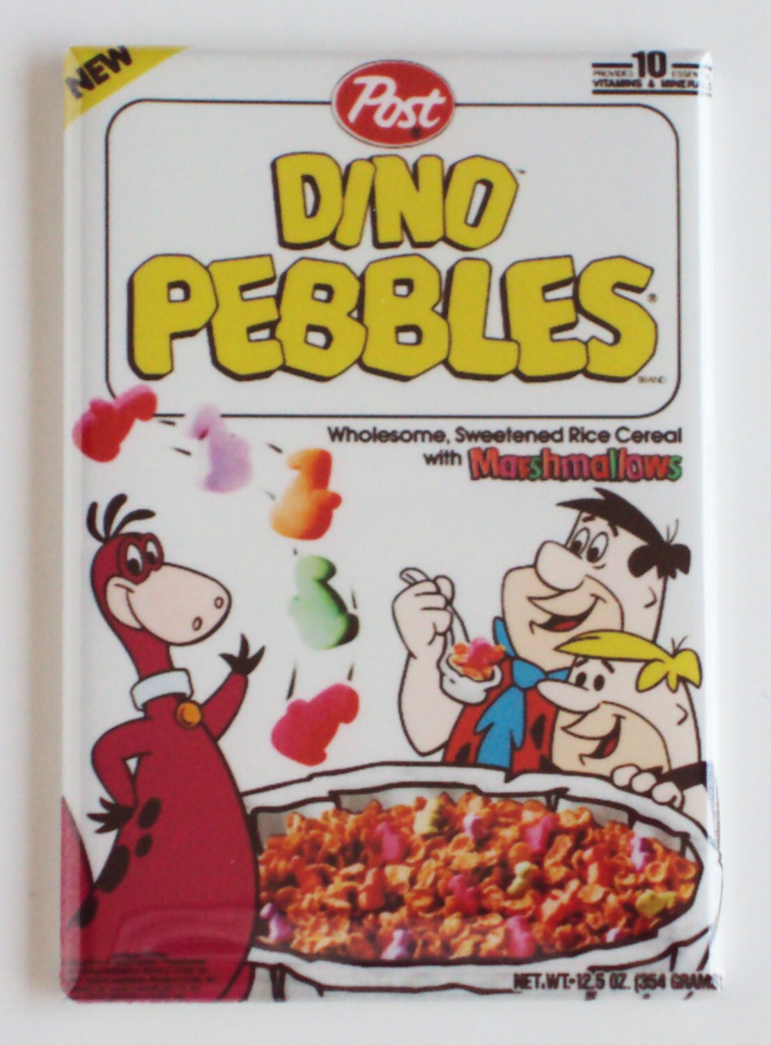 Dino Pebbles Cereal Box Fridge Magnet