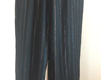 Vintage Black and Metallic Harem Pants