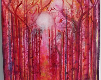 The Red Woods -- Watercolor Painting