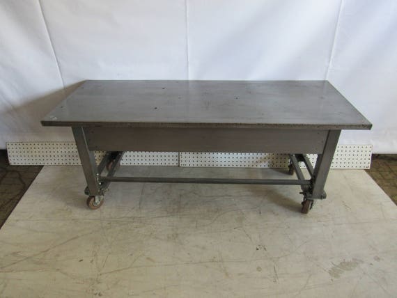 Industrial rolling cart mid century modern steel