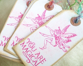 Gift Tags Little Fairy Gift Tags Set of 10 Flower Fairy You are Magical Whimsical Party Bag Tags Bookmark Happy Birthday Thank You Tags