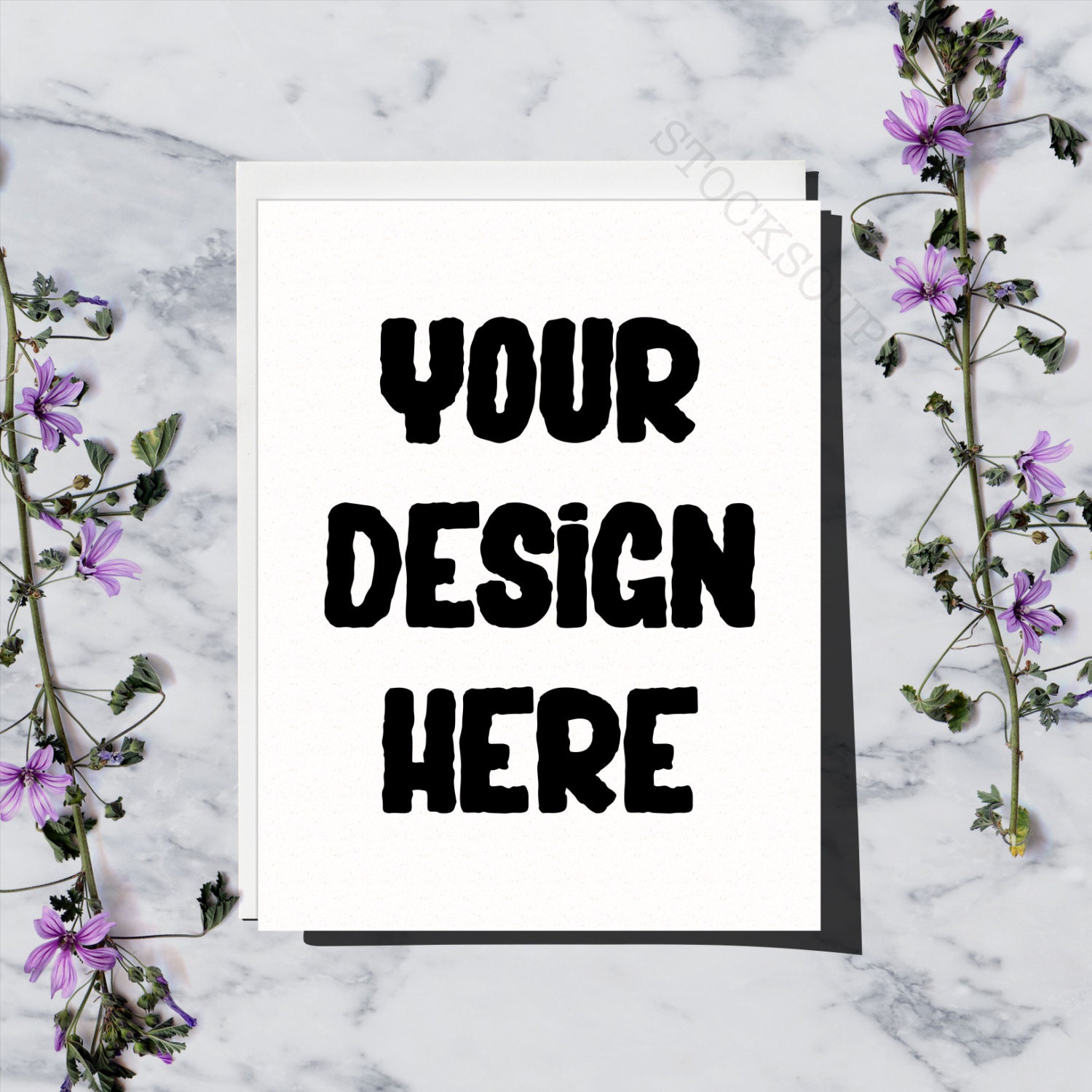 Vertical Card Mockup / Empty Greeting Card Mockup / Styled