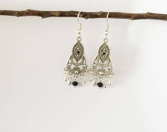 silver plated dangle earrings
