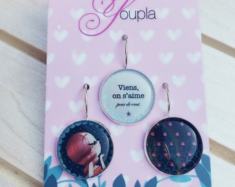 Trio of earrings Eve - Allen & Adolie Day (18mm in diameter) - La Plume à l'Oreille collection