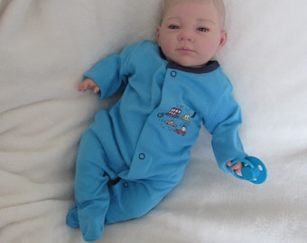 Awake Reborn Baby BOY doll Open Eyes in Blue ... #RebornBabyDollArtUK