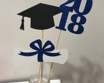 Graduation party decorations 2018 Graduation Centerpiece Sticks, Grad ,Cap ,Diploma , class of 2018, graduation decorations, prom 2018