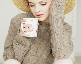 Merino Sweater | Merino Wool Knit Sweater | Bohemian Sweater | Boho Pullower | Wool Sweater | Knitted Sweater | Womens Sweater | Pullower