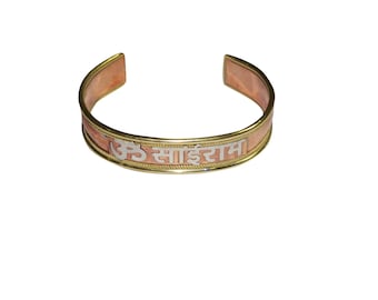 Yoga Gift Healing Om Sai RAM Grounding Copper with Magnetic Wrist Bracelet